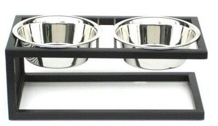 Cantilever Double Elevated Dog Bowl (size: small)