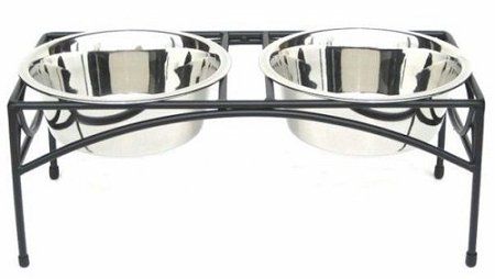 Regal Double Elevated Feeder (Options: Small/Black)