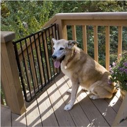Stairway Special Outdoor Pet Gate (Color: Black)