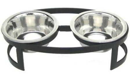 Tiny Oval Double Raised Bowl (size: Black)