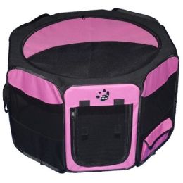Travel Lite Soft-Sided Pet Pen (Color: Small/Pink)