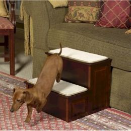 Decorative Wood Dog Steps (Color: Cherry)