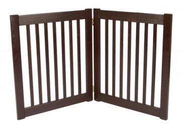 Two Panel EZ Pet Gate (Color: Small/Mahogany)