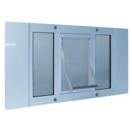 Aluminum Sash Window Pet Door (size: Medium/23-28 Inches)